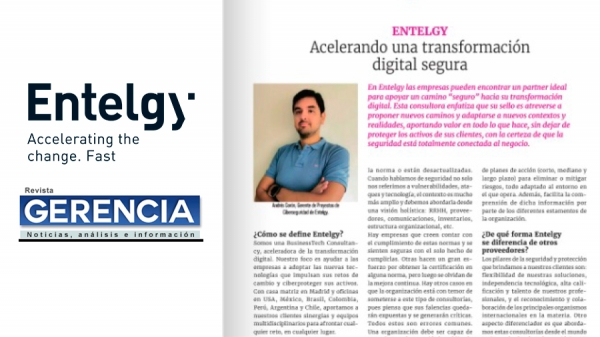 La revista Gerencia destaca la labor de Entelgy en Chile