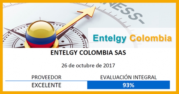 Entelgy en Colombia reconocida como proveedor Excelente