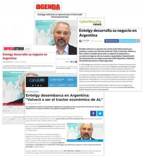 Los medios de comunicación se hacen eco de la apertura de Entelgy en Argentina