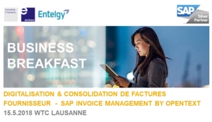 DCL Consultores (área Enterprise Business Solution de Entelgy) presenta la sesión “Digitalización y Consolidación de Facturas de proveedores con SAP Invoice Management by OpenText (VIM)”
