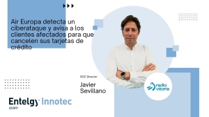Javier Sevillano, Director del SOC en Entelgy Innotec Security, habla con los medios de comunicación sobre el ciberataque de Air Europa
