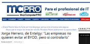 Entrevista en MuyComputerPro - Jorge Herrero - Gerente de Software & Mobility de Entelgy