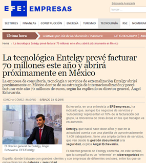 Entelgy - Entrevista a Angel Echevarria en EFE