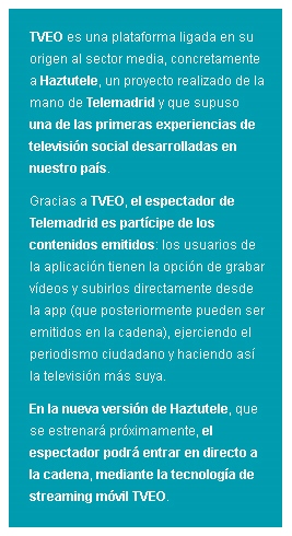 Entelgy TVEO - Haztutele de Telemadrid