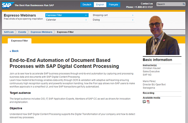 DCL Consultores, Webinar con SAP Digital Content