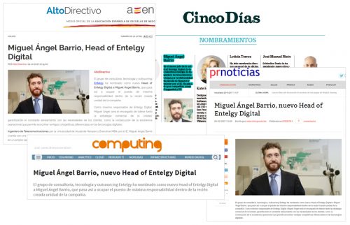 Nombramiento Miquel Angel Barrio - Head of Entelgy Digital en los medios